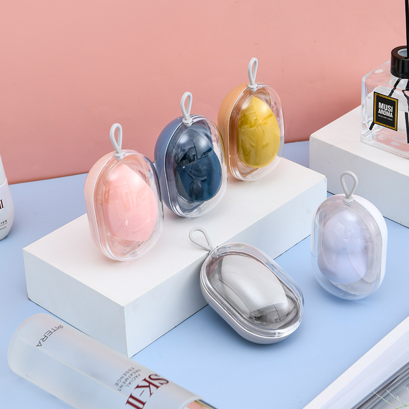 New Space Capsule Beauty Egg Storage Box Set Powder Puff Makeup Egg Makeup Egg Dry Wet Advanced Wholesale