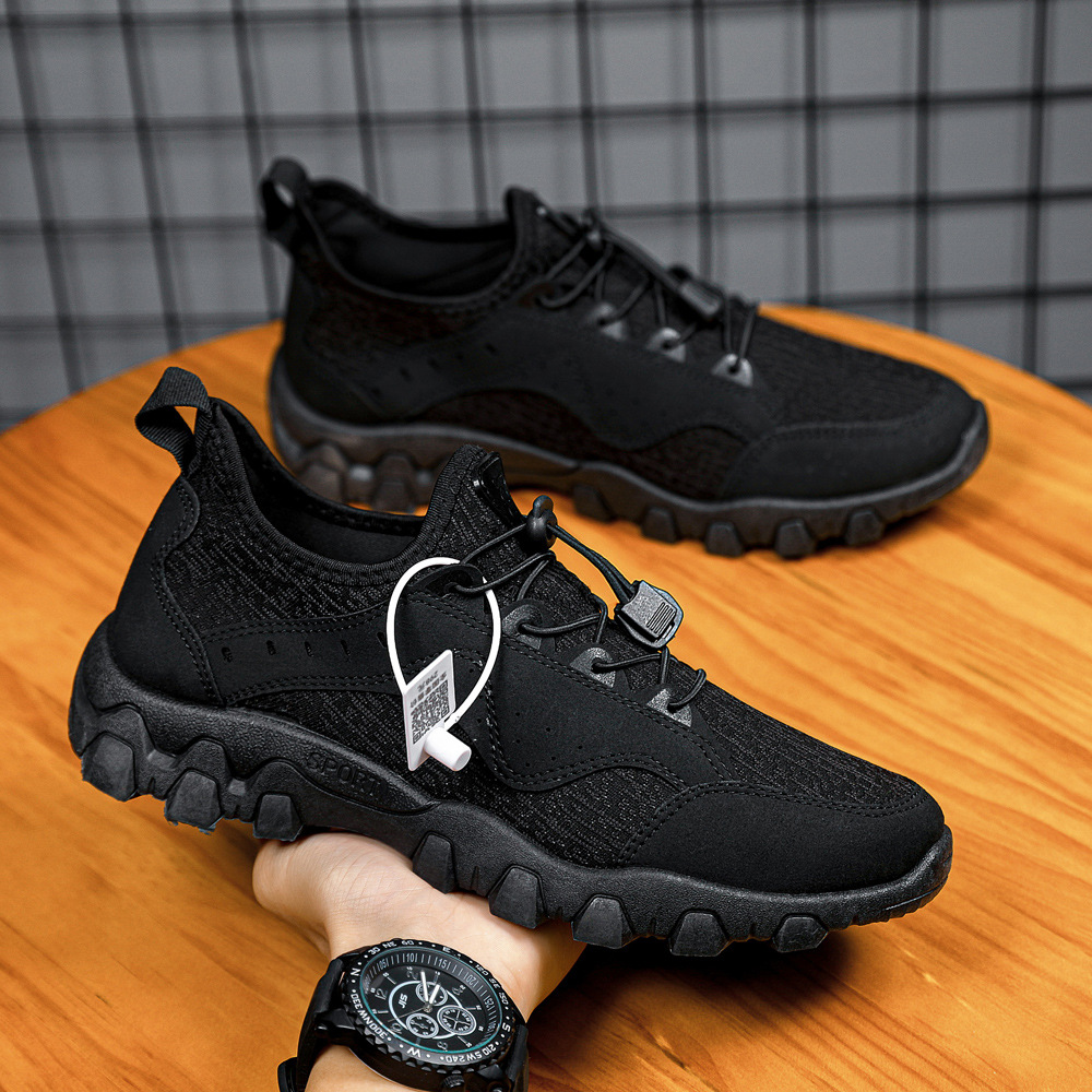 Low-top Hiking Shoes Men's 2023 Leather Comfortable Non-slip Wear-resistant Hiking Hiking Shoes Lightweight Naked Shoes Breathable Hiking Shoes