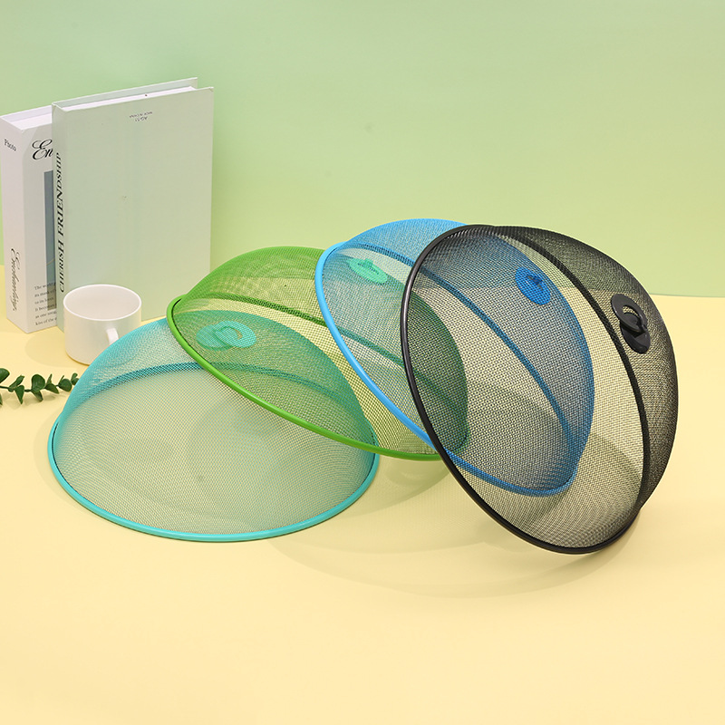 Table food dust-proof and insect-proof vegetable cover round dense hole food cover gift metal basket multi-food cover manufacturers wholesale