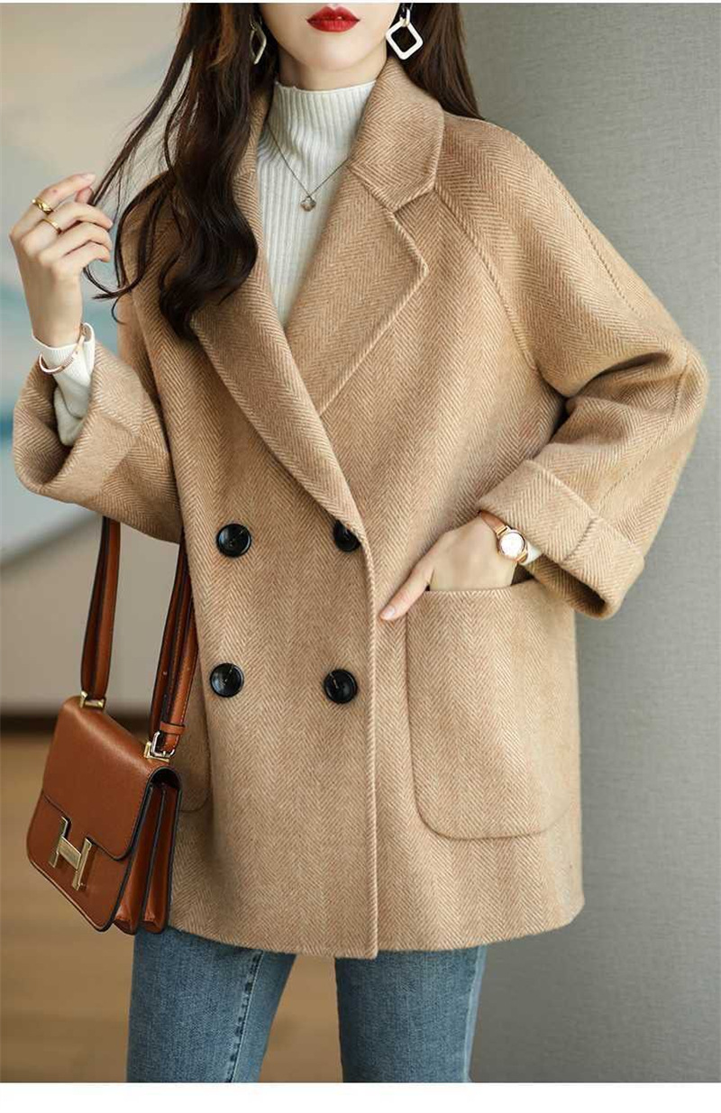 Mid-length woolen coat for women 2022 autumn and winter New loose slimming versatile Western style woolen coat trendy thick_voghion.com