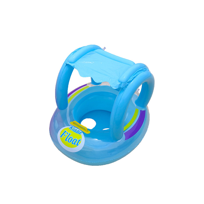 Factory direct supply new awning seat ring infant seat ring children inflatable swimming ring with canopy sunscreen seat ring