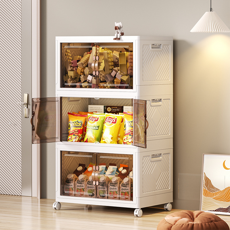 Household Large Capacity Folding Storage Cabinet Bedroom Clothes Dust-proof Storage Box Thickened Multi-layer Floor Storage Cabinet