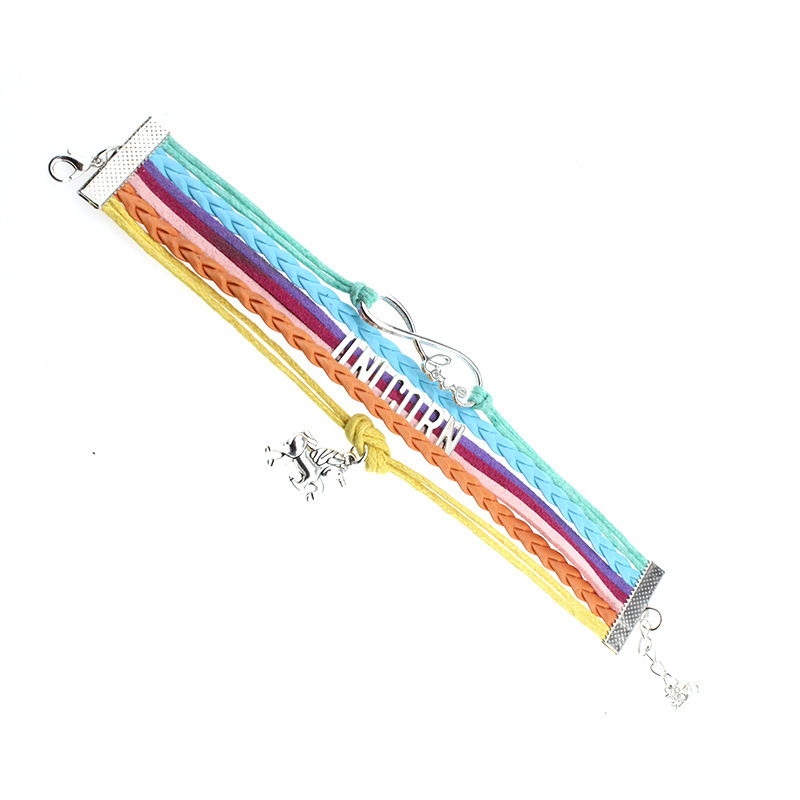 Amazon Supply Woven Bracelet UNICORN Bracelet UNICORN Pendant Letter Bracelet