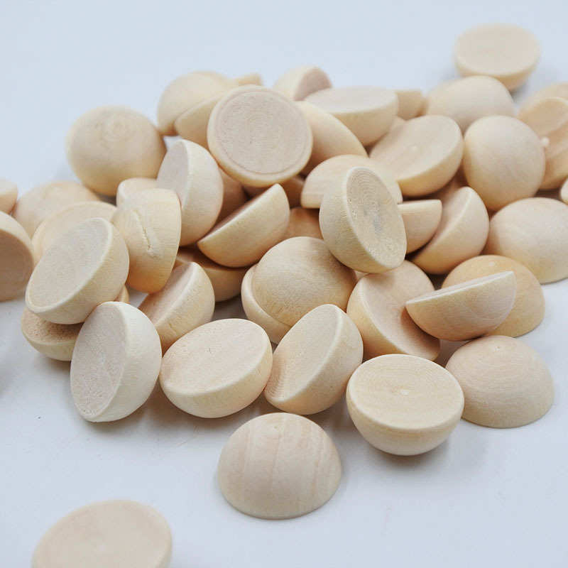 8-50mm semicircular hemispherical half-edge wooden beads wooden balls DIY auxiliary materials supernum wooden hemispherical wooden beads