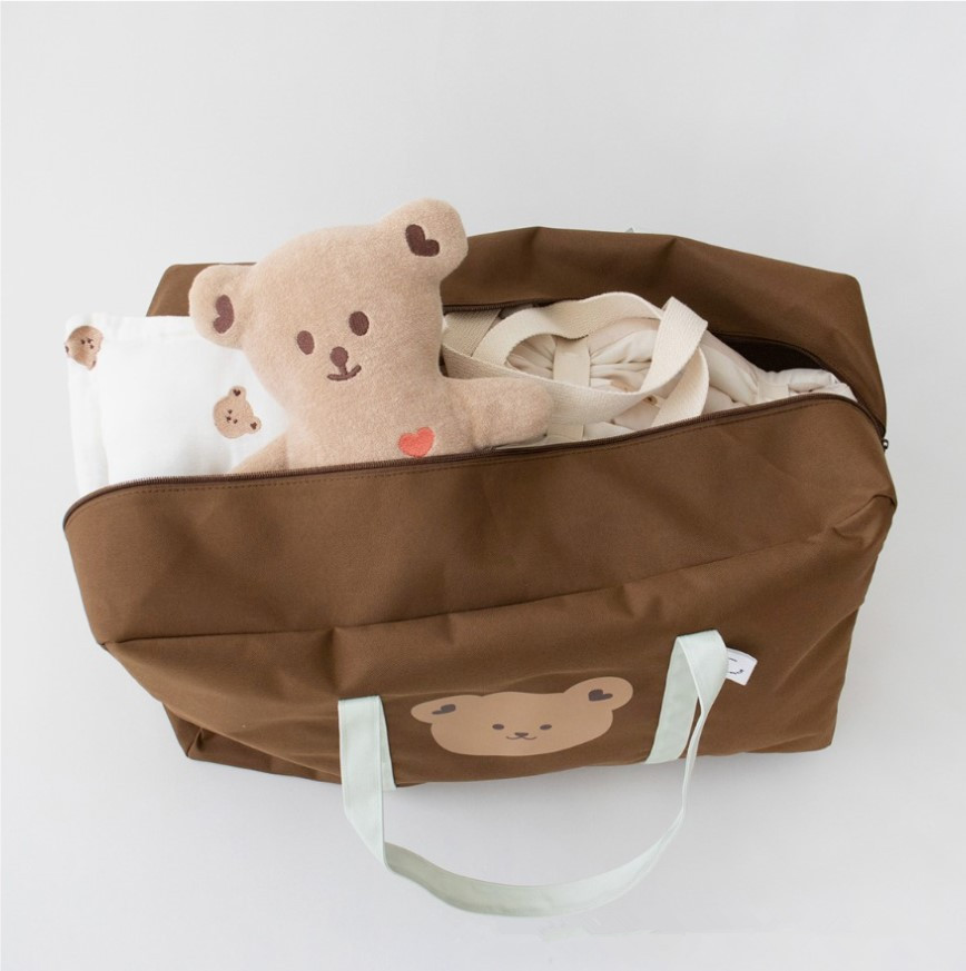 ins South Korea same style solid color Bear kindergarten quilt storage bag bedding packing bag large capacity luggage bag