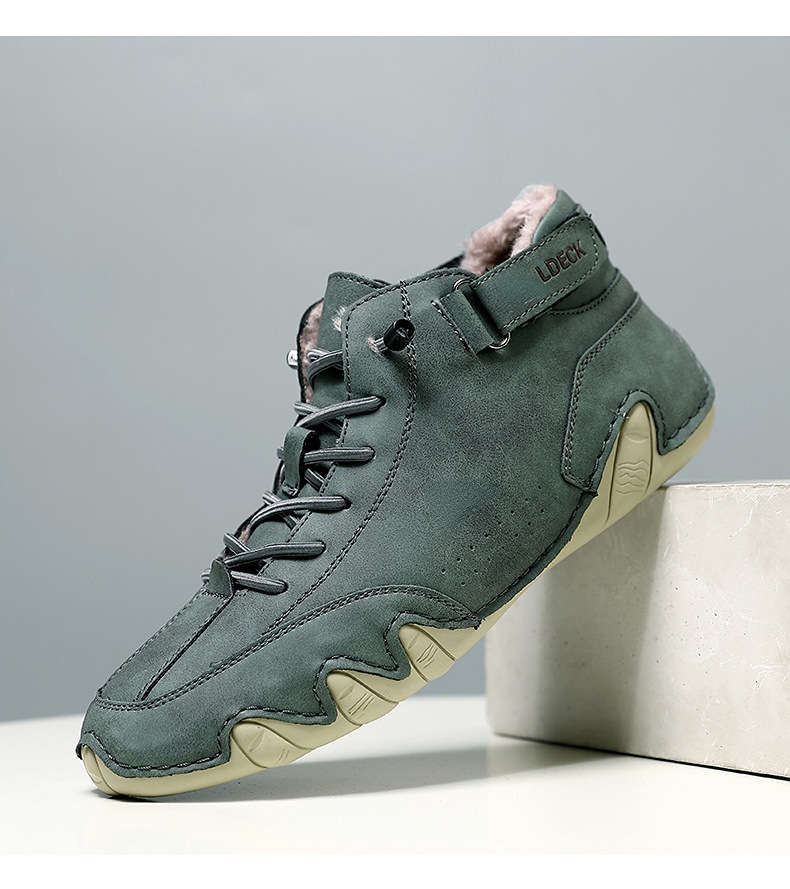 Cross-border Explosions Vinterfløyelsmartinstøvler Store størrelser Octopus Herre Varme Bomullssko Høye Herresportssko_voghion.com