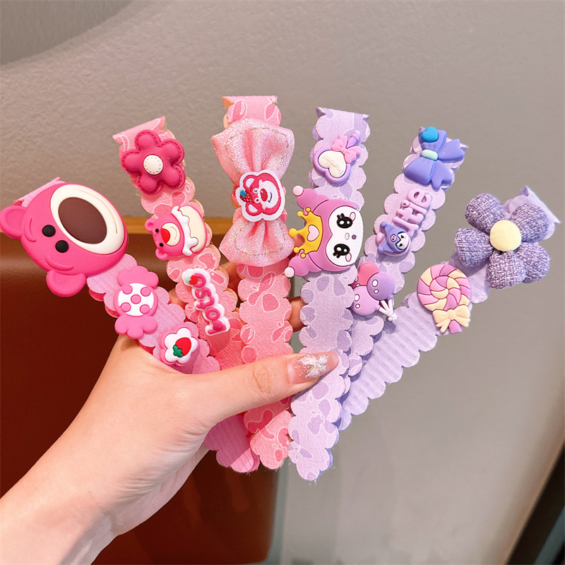 Children's Kulomi Broken Hair Artifact Girl's 2024 New Style Hair Band Little Girl's Bangs Velcro Hairband Headwear