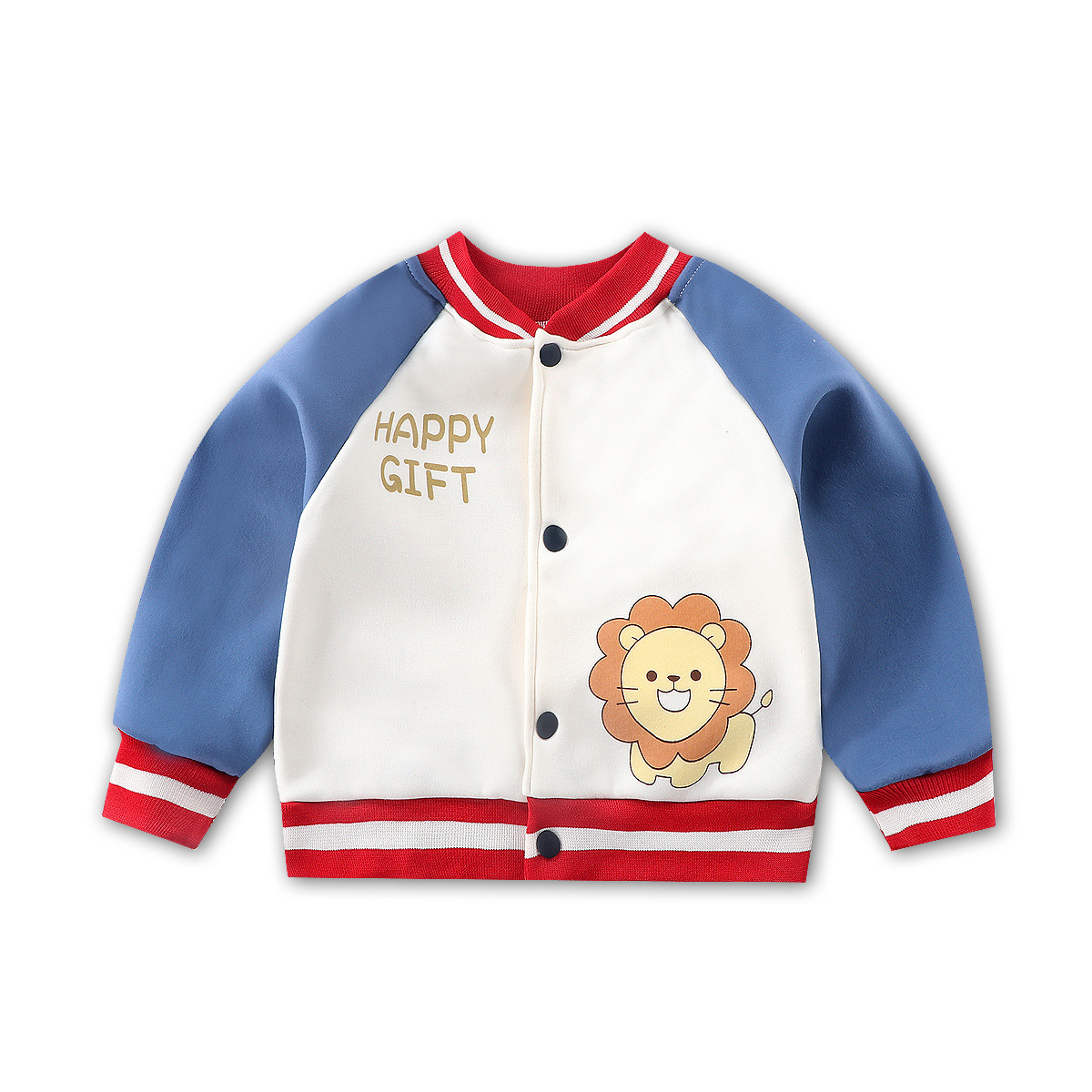 Children's jacket autumn and winter fleece-lined cardigan baseball uniform Korean style western style boys and girls outdoor sports one-piece delivery