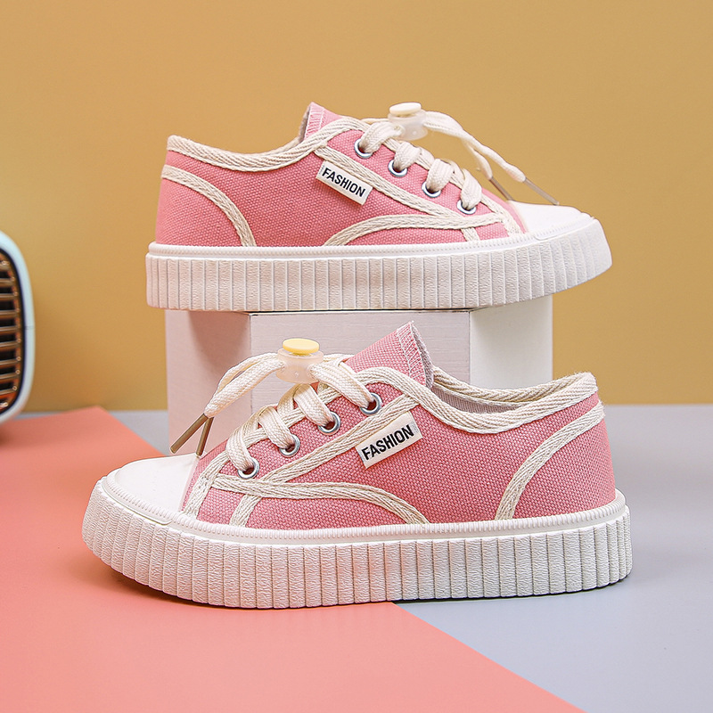 Children's Canvas Shoes Girls' Casual Shoes 2025 New Arrival Boys' Non-Slip Board Shoes Large Children's sneaker Biscuit Bottom