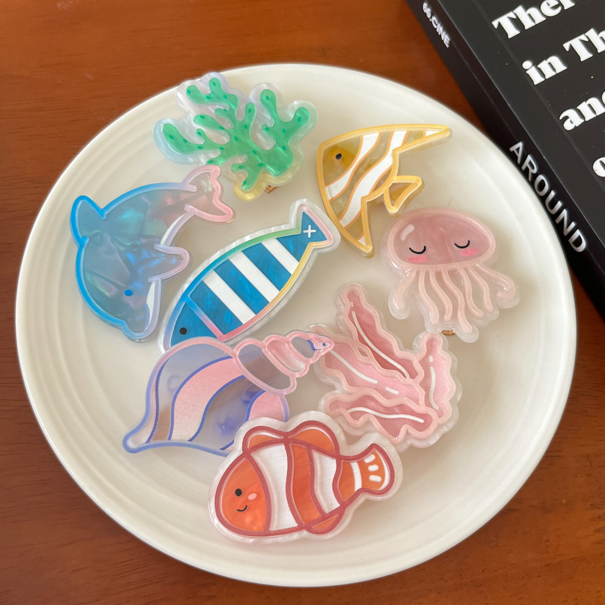 ocean series hairpin! Cute Little Fish Hairpin Starfish Dolphin Broken Hair Bangs Clip Girls' Side Clip Hair Accessories