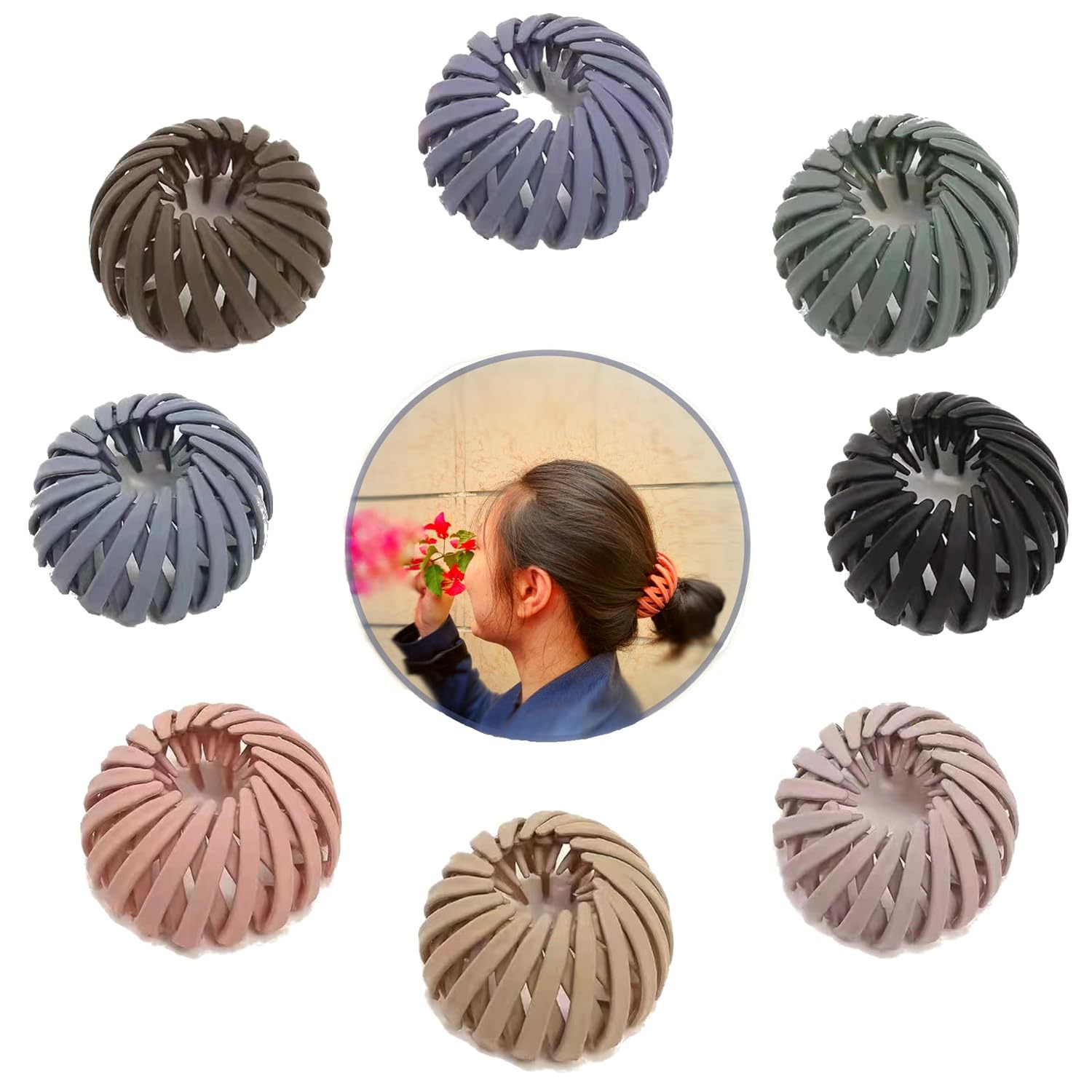 Korean Frosted Lazy Bird's Nest Curler Flower Bud Ball Head Hairpin Female Temperament Horsetail Buckle Cyber Celebrity Grab Clip Headwear