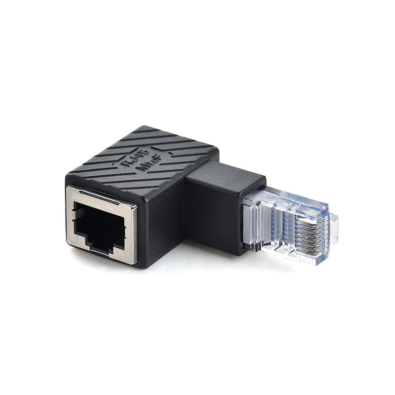 Elbow RJ45 male-to-female network cable 90 degree adapter rj45 network cable male-to-female network signal extension Crystal Head