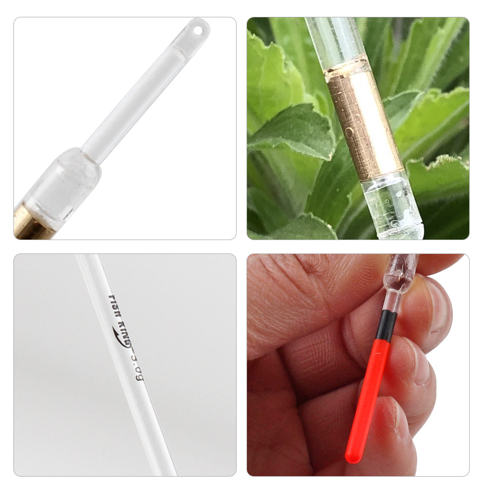 FISHKING copper pendant float hollow float 10 mixed g crystal tube vertical float eye-catching plastic long shot cross-border wholesale