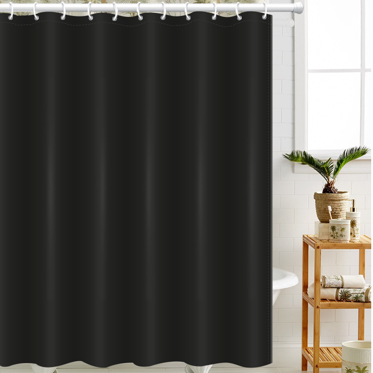 Black peva thickened waterproof shower curtain Amazon cross-border solid color bathroom toilet partition curtain factory in stock