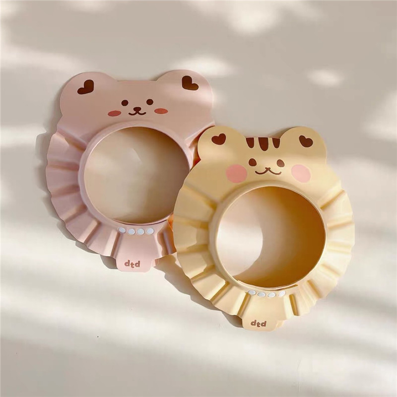 ins Korean baby shower cap shower cap shampoo artifact children bear waterproof ear protection cap adjustable