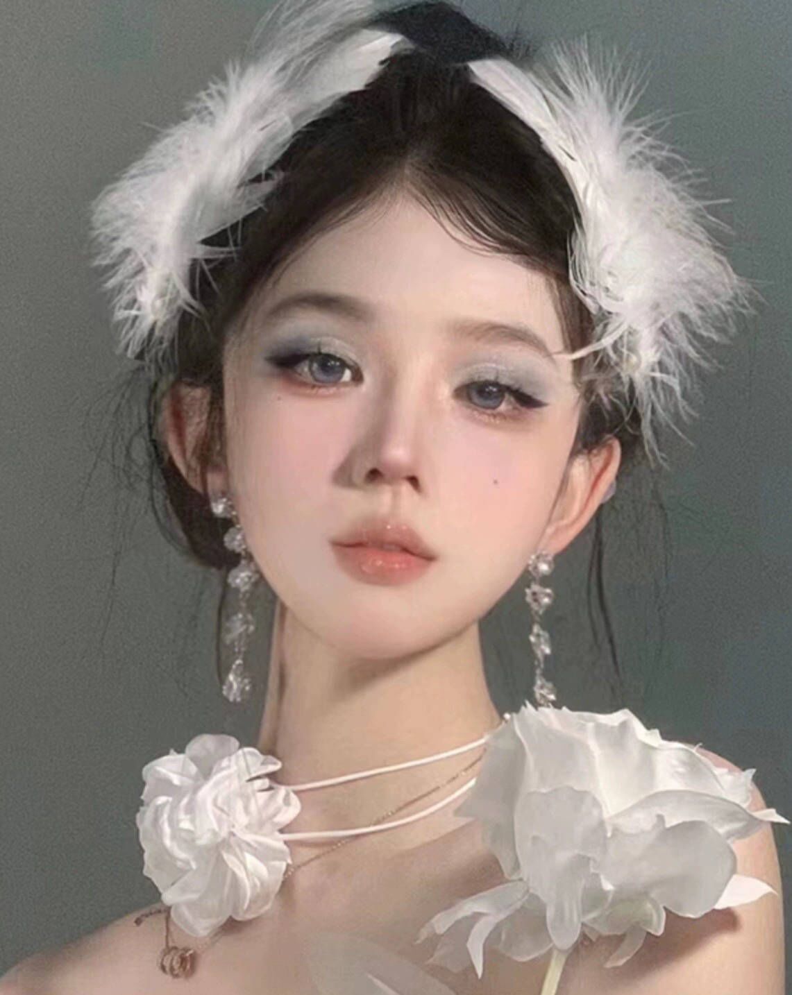 Copricapo di piume di cigno bianco, forcina per capelli da principessa, da sposa, accessori per capelli da sposa, accessori per damigella d'onore, fermaglio laterale_voghion.com
