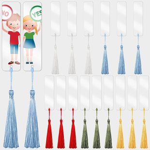 Blank Acrylic Bookmark DIY Unfinished Rectangle Blank Color Tassel Listing Party Decoration