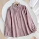 Chinese Style Artistic Retro Solid Color Shirt Women's 2024 Spring and Autumn New Cotton and Linen Ruffled Long Sleeve Cardigan Top