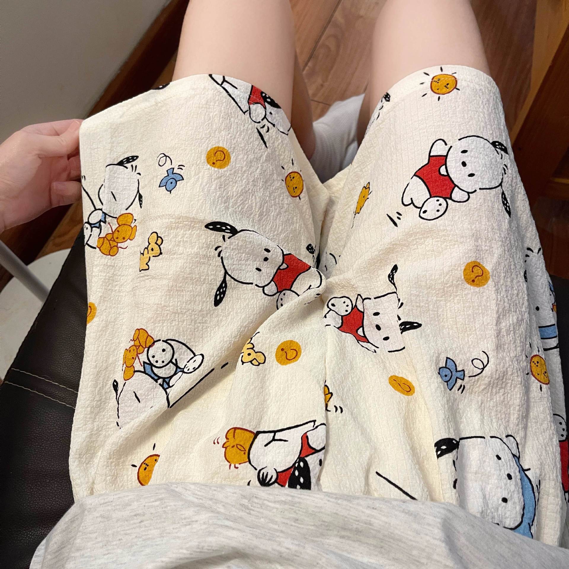 Walking Pants Instagram Style Summer Cartoon Printed Casual Loose New Style Thin Pajama Pants Women's Shorts Home Pants Summer