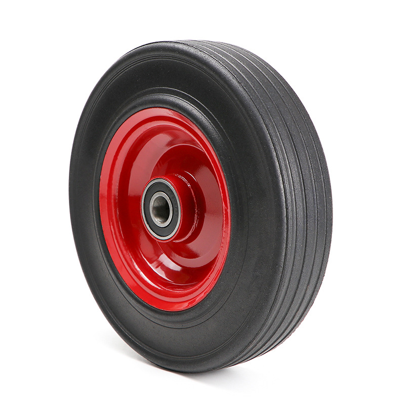 Large-scale 10-inch flat-top rubber wheel solid wheel trolley Tiger wheel industrial heavy-duty silent wheel