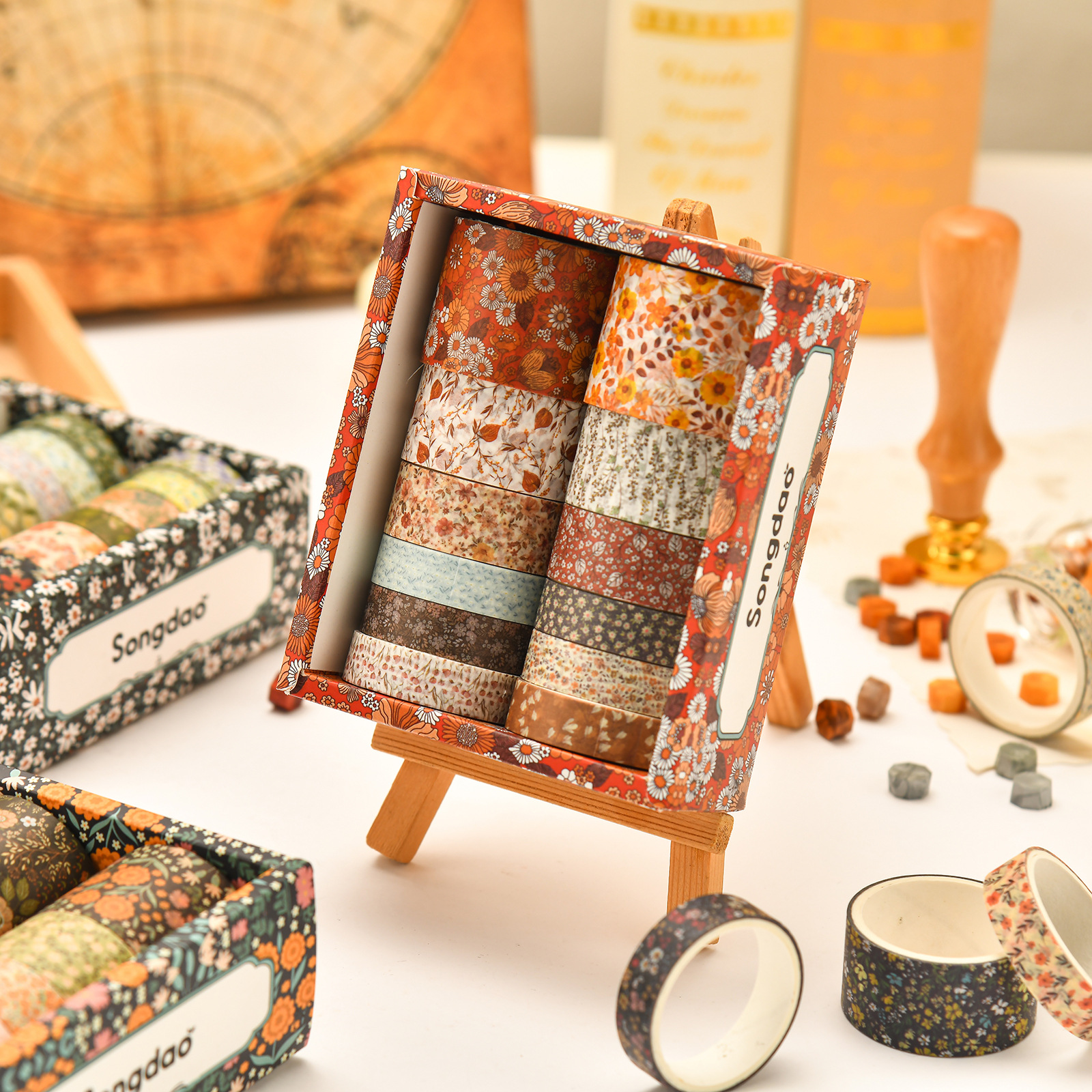 Moshanghuakai series hand account and paper tape gift box suit diy retro style tape plant decorative tape