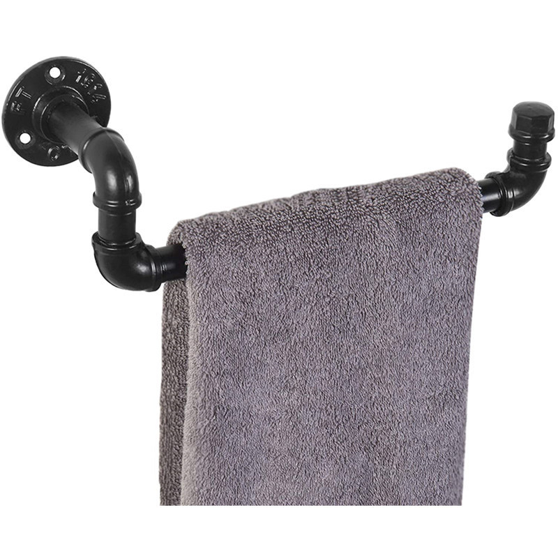 Industrial-style Wrought Iron Water Pipe Towel Rack Toilet Wall Tissue Rack Wall-mounted Rack Toilet Storage and Finishing Storage Rack