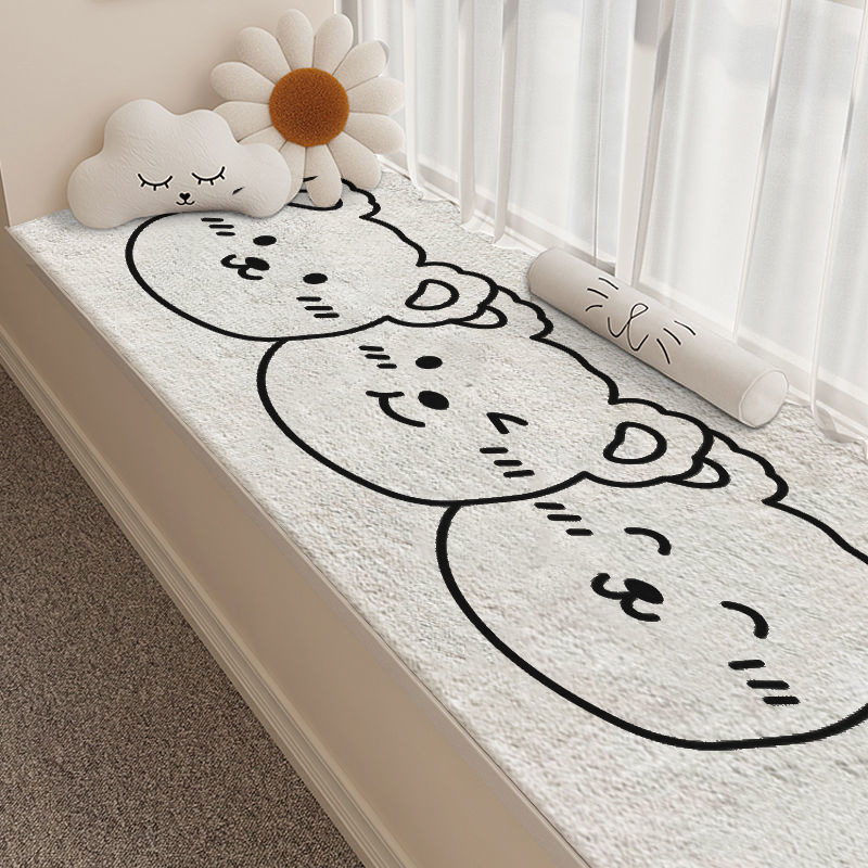 Fresh Style ins Bedroom Bedside Blanket Household Large Area Cat Sense Carpet Cartoon Imitation Cashmere Living Room Mat for Bay Window