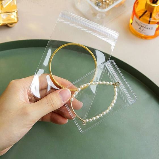 Transparent Thickened PVC Self-sealing Bag for Jewelry Storage Bag Jewelry Bracelet Necklace Sealed Bag