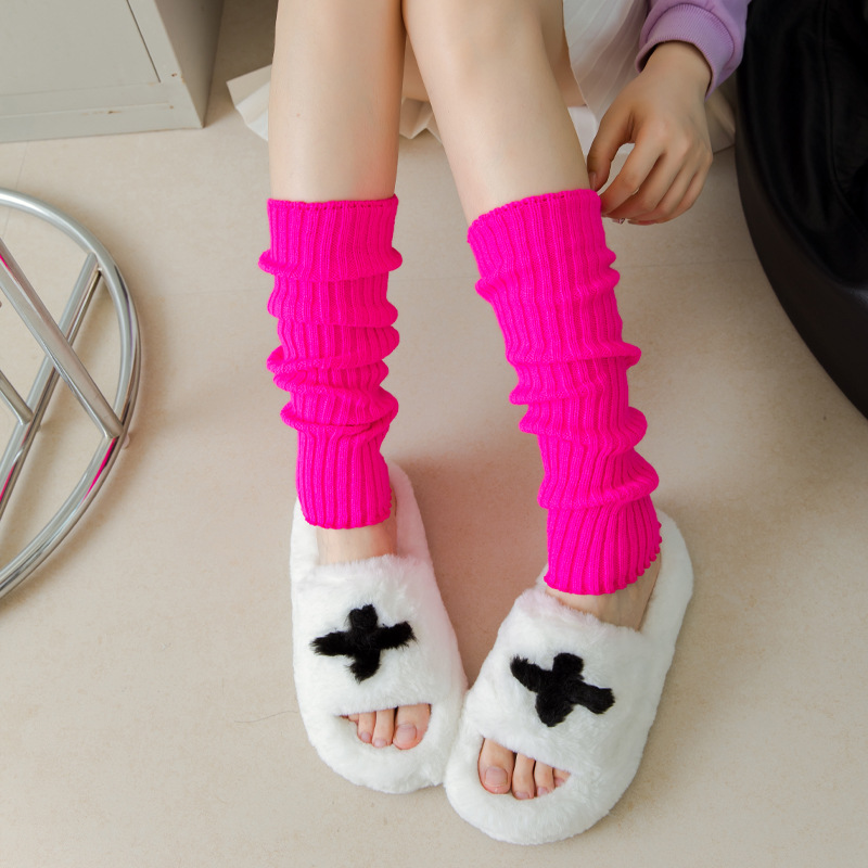 socks calf pile socks autumn and winter wool Halloween dress up party fluorescent color knitted socks leg cover