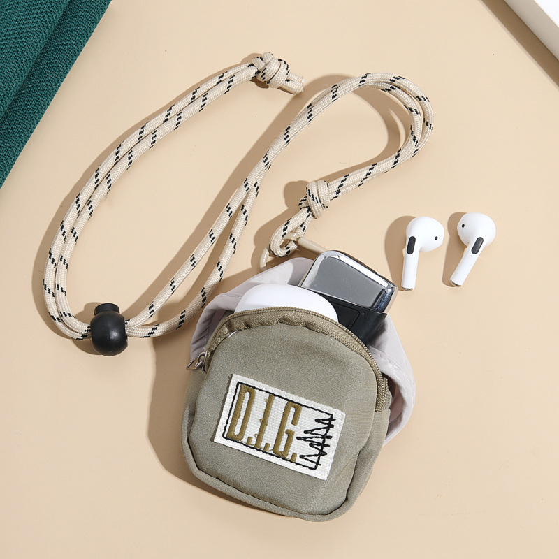 Creative Mushroom Bag Sports Hanging Neck Bag Travel Storage Headphone Bag Fashion Brand Personalized Chest Bag All-match Student Coin Purse
