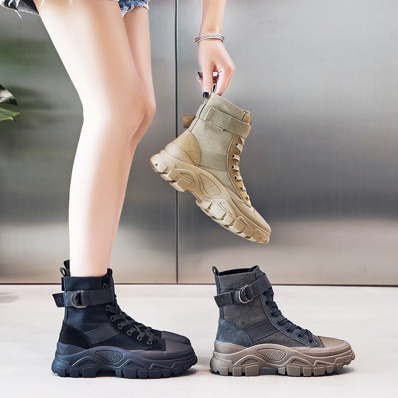 Martin Boots Women's Autumn 2023 New Three-color Internet Trendy Motorcycle Boots Thin Breathable Handsome Heightened Fashionable Ankle Boots