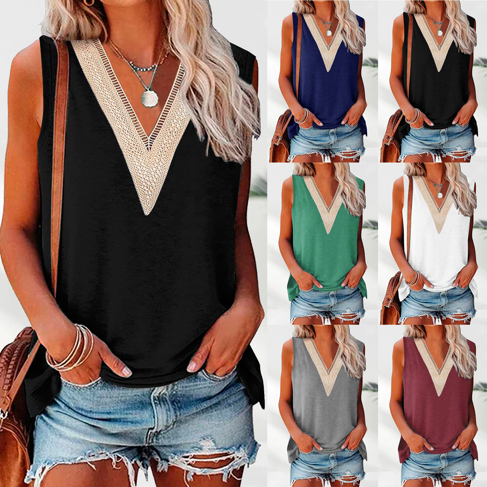 2022 Amazon AliExpress new women's lace vest
