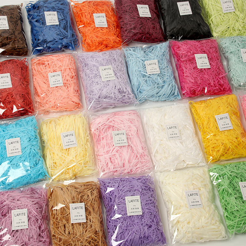 100g large amount of candy box sugar bag shredded paper gift box filler color raffia grass shredded paper raffia grass wholesale
