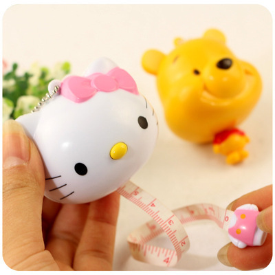 Cartoon tape measure mini soft tape measure small portable cute buckle children primary school stationery soft ruler measuring circumference