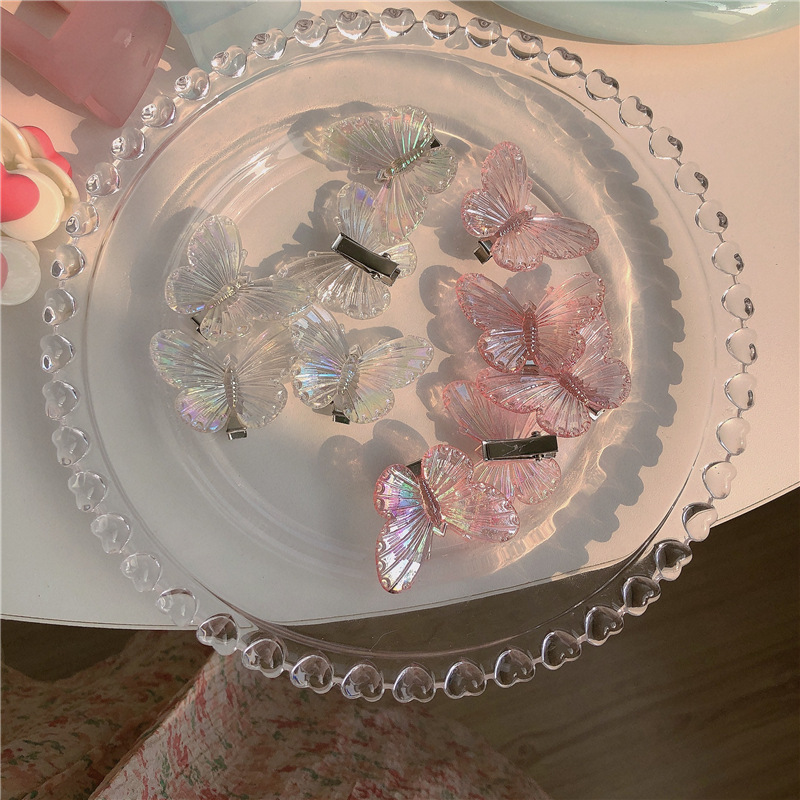超仙オススメ入! 人魚姫色蝶ヘアピン5匹セット甘い少女春新作髪飾り潮|undefined