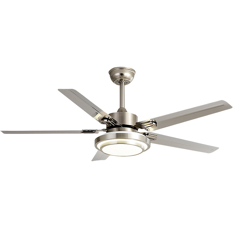 Stainless Steel Large Wind Hanging Fan Light in stock Quiet Frequency Conversion Living Room Commercial Fan Light Home Smart Fan Chandelier