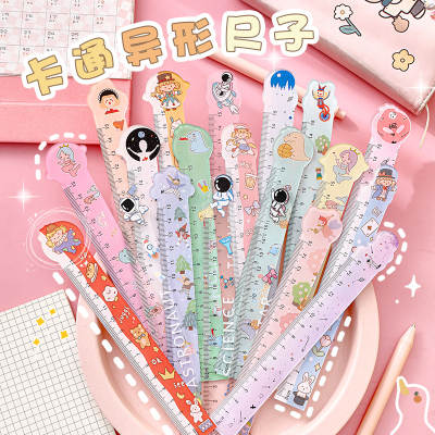 Cartoon shaped ruler student ins girl heart scale Learning Office painting ruler measuring tool 15cm