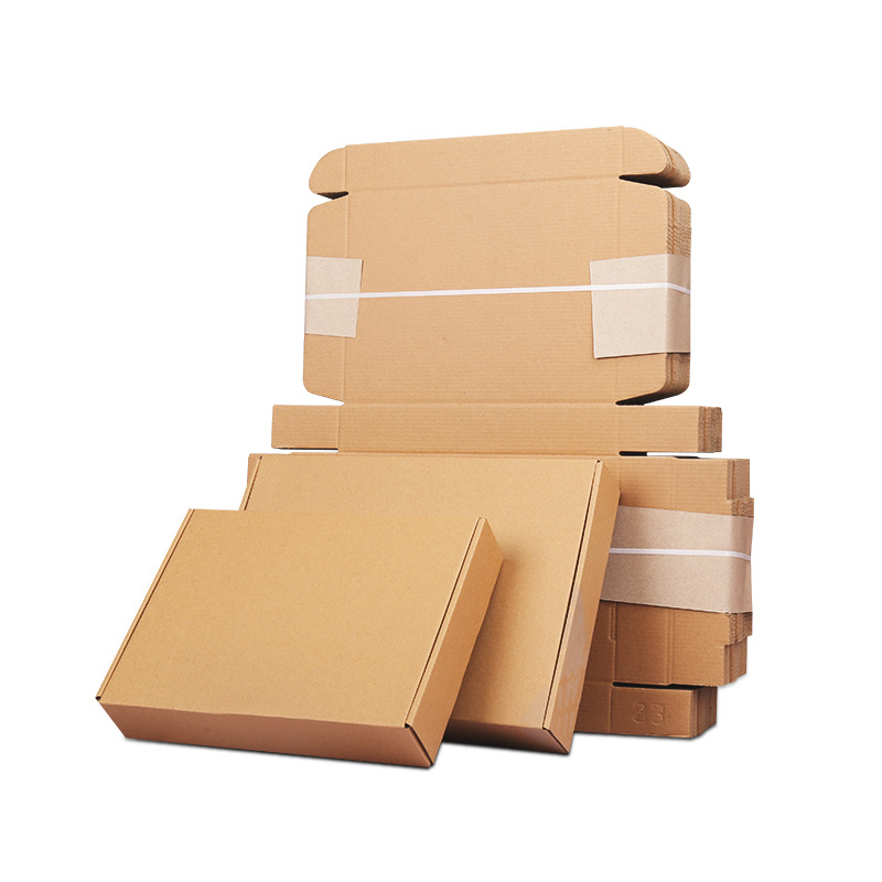 Paper box spot wholesale postage packaging underwear clothing packaging box Kraft paper corrugated express box flying machine box