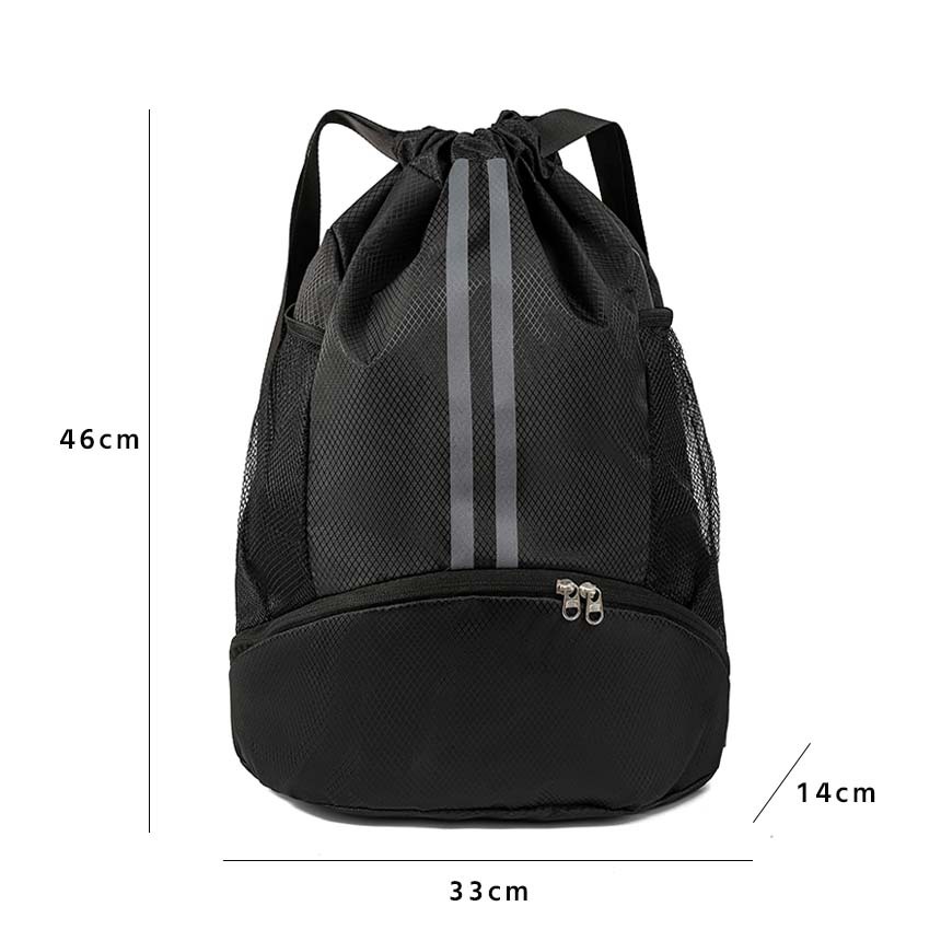 New Large Basketball Bag Dry and Wet Separate Swimming Bag with Shoe Bin Football Bag Bundle Pocket Backpack Travel Storage Bag