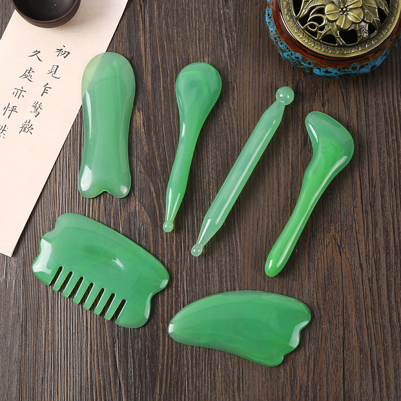 Scraping Seven-Piece Set Resin Scraping Massage Board Beauty Tool Face and Face Rod Point Stick Massage Comb