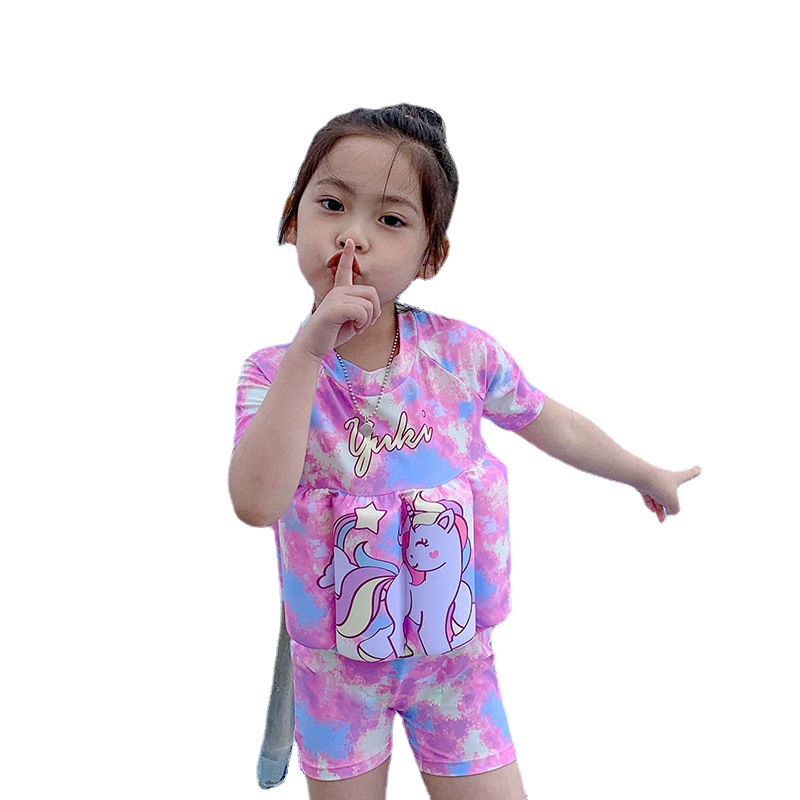 2022 Girls' Swimwear Children's Buoyancy Swimwear Girls' Conjoined Children's Baby Cute Toddler Swimming Equipment