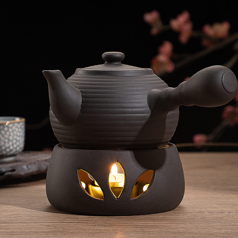 日本式温茶器セット暖茶炉燭台手作りキャンドル加熱ベース家庭用ティーポット温茶炉キャンドルホルダー|undefined