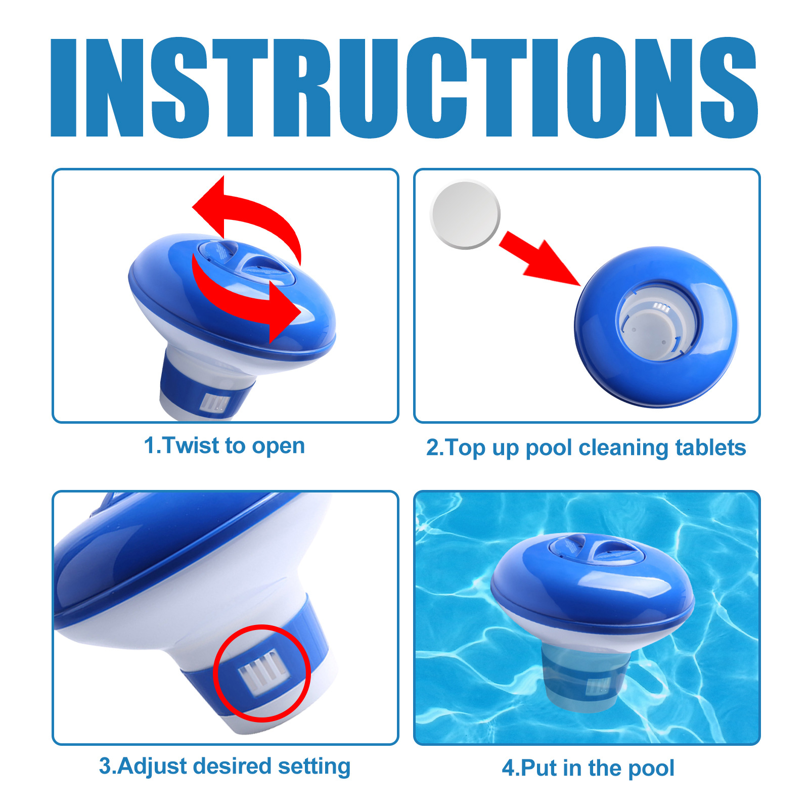 Swimming Pool Doser Swimming Pool Floating Water Effervescent Tablets Floating Cup Swimming Pool Automatic Doser Floating Doser