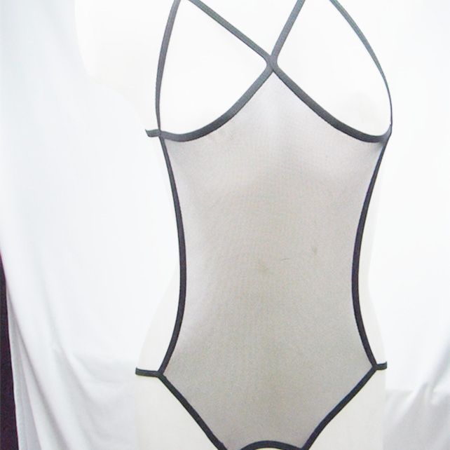 Sexy lingerie ladies sexy belly band mesh transparent sexy open crotch jumpsuit spot 8012_voghion.com