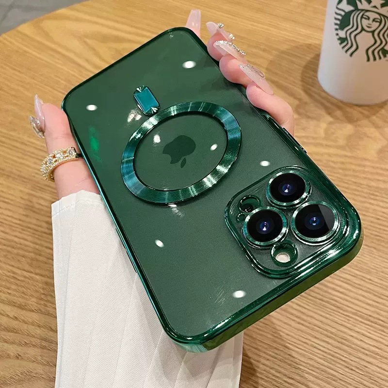 CD Pattern Magnetic Mobile Phone Case Suitable for iPhone16PROMAX Electroplated Apple 14 Transparent 13 Simple XS Protective Case