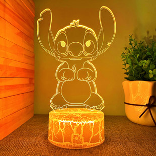 Cross-border 3D night light Stitch creative atmosphere lamp USB table lamp children's gift colorful lamp