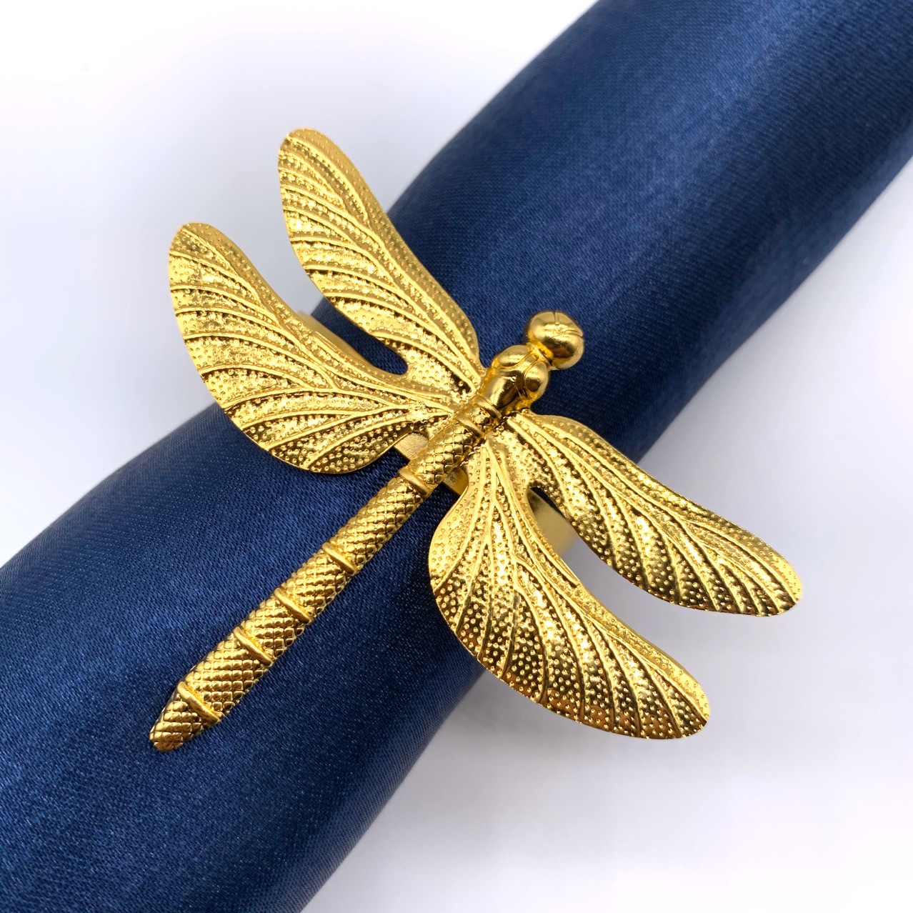 Foreign trade cross-border e-commerce golden silver dragonfly napkin ring napkin ring hotel table napkin buckle factory outlet