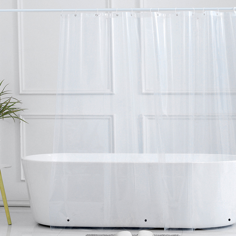 Cross-border spot PEVA transparent magnetic shower curtain environmentally friendly white frosted waterproof curtain Amazon factory supply