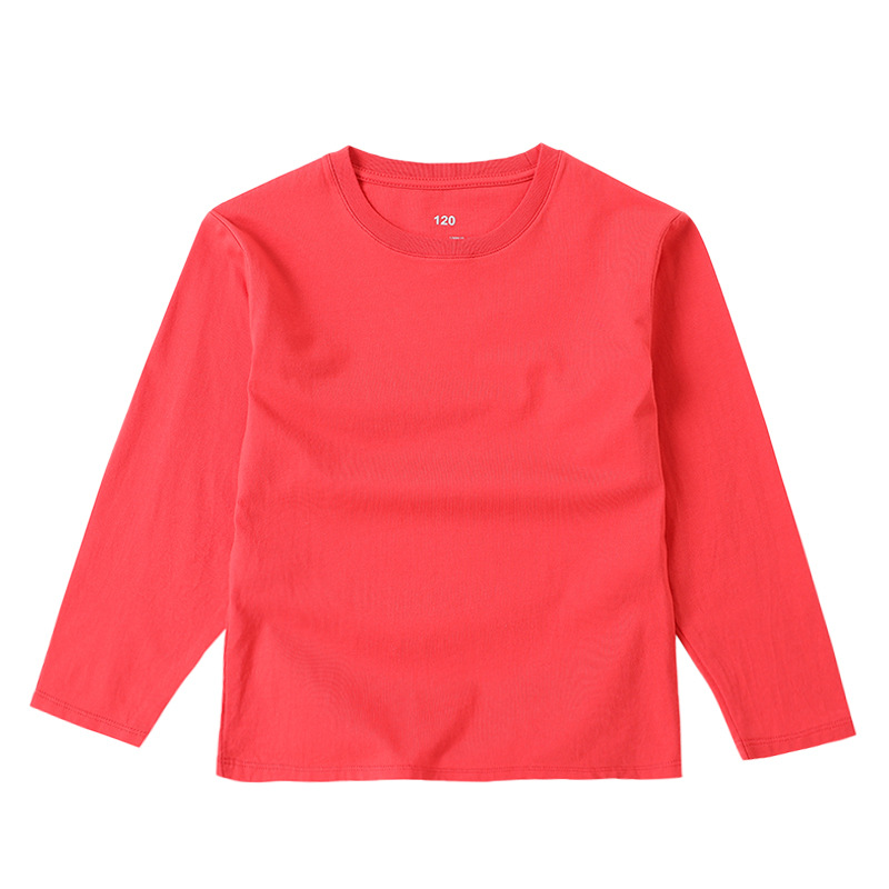 Children's T-shirt Base Shirt Long Sleeve T-shirt Boys T-shirt Pure Cotton Top Big Children's T-shirt Girls' Round Neck Children's Wear Autumn