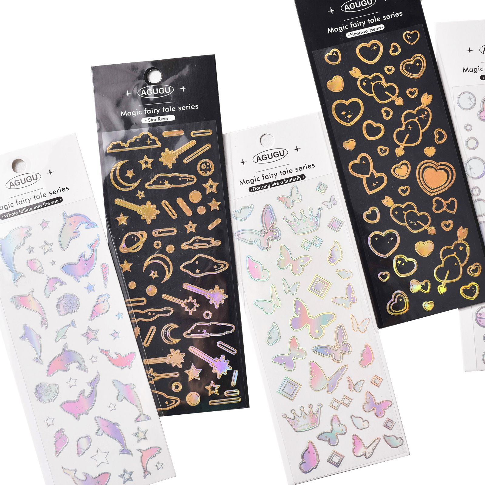 Goka Magic Fairy Tale Hot Gold and Silver Series Stickers Creative Colorful Hand Account diy Material Collage Material Stickers 8